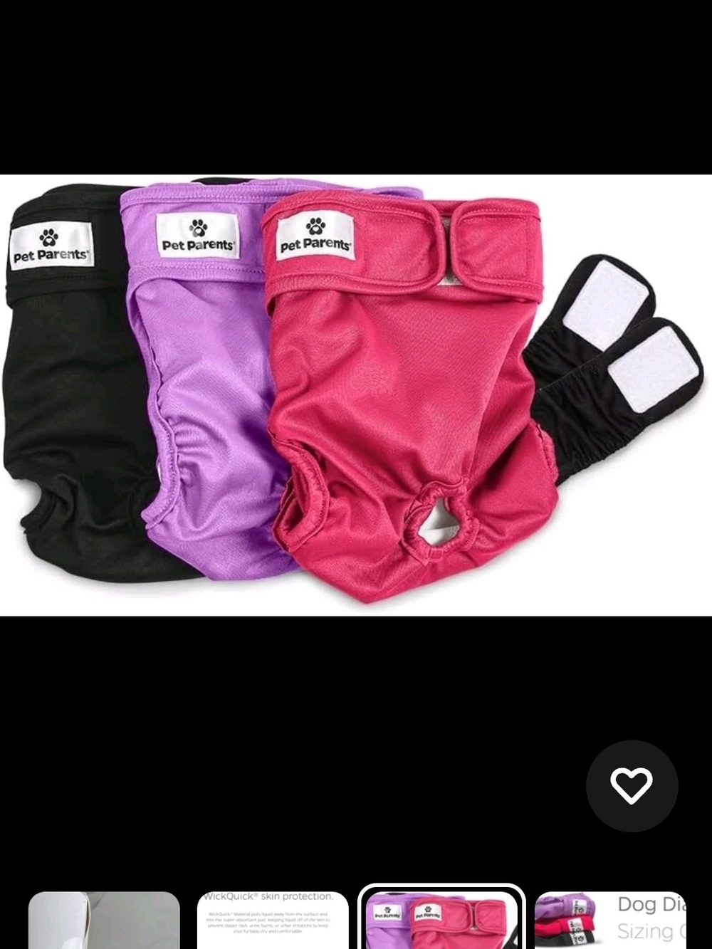 Set of 3/$6 Washable/Reusable Dog Diapers  - multiple colors/prints XS-XL NEW